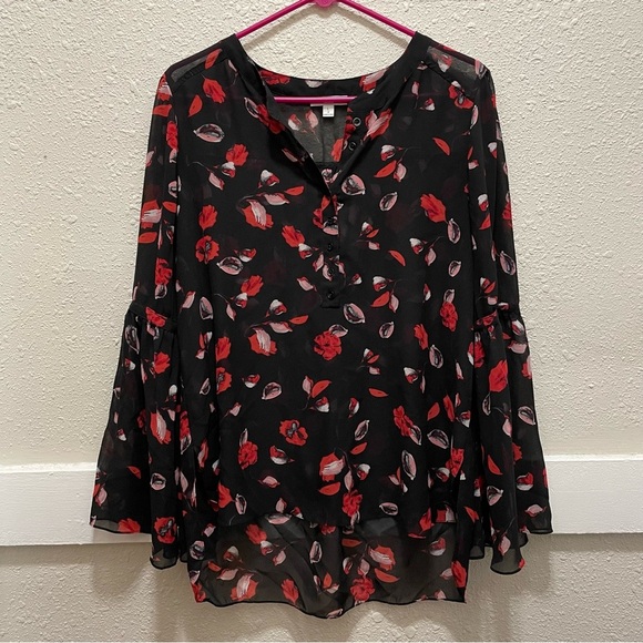 Kensie Floating Petals Top Size Large - Picture 3 of 8